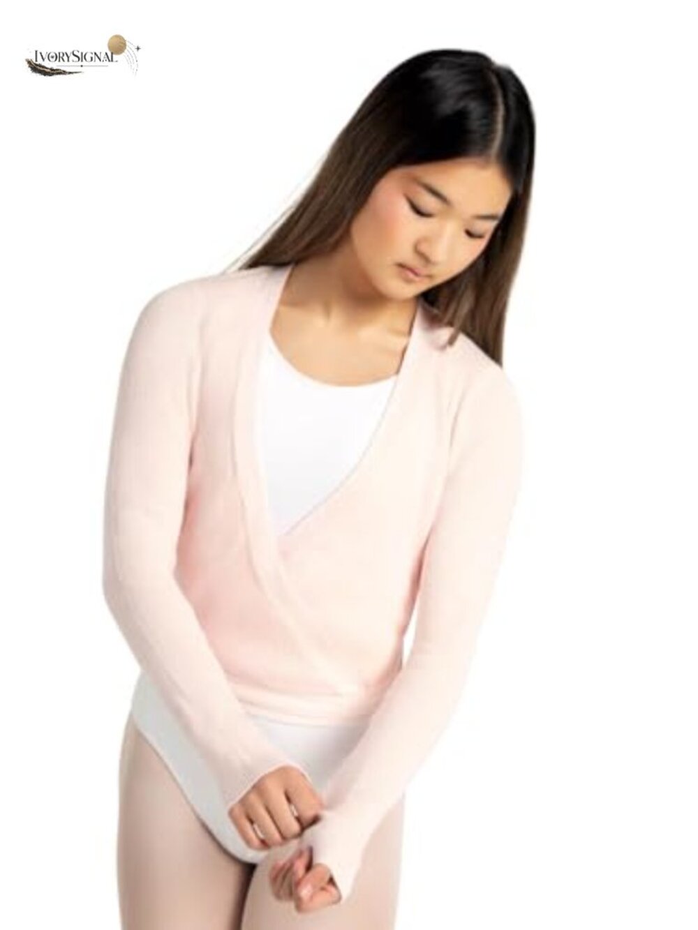 Knitted Wrap Sweater Long Sleeve Fitted Medium Stretch Pullover
